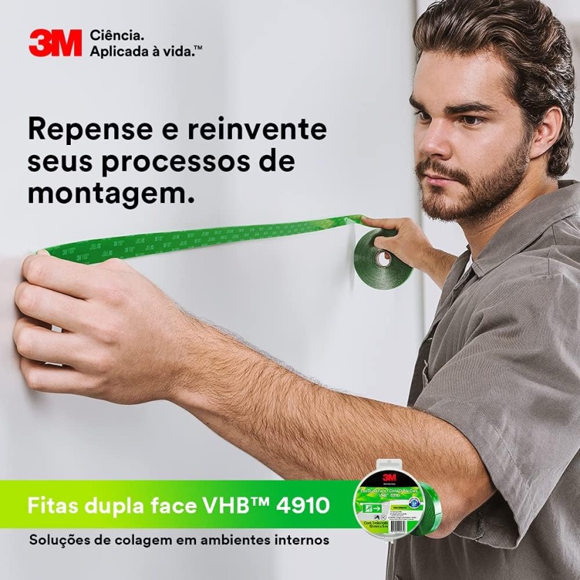 Fita 3M™ VHB™ Dupla-Face de Adesivo Transferível 4910, 12 mm x 5 m