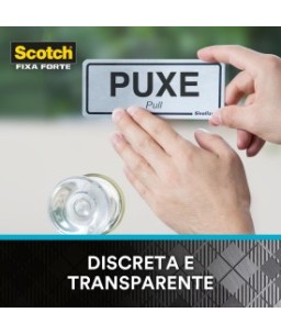 Fita Dupla Face Fixa Forte Interiores Transparente 19mm x 2,0 m Scotch