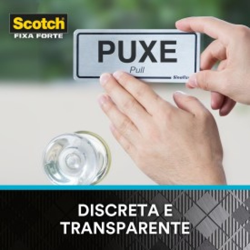 Fita Dupla Face 3M Scotch Fixa Forte, Transparente 19mm x 2m