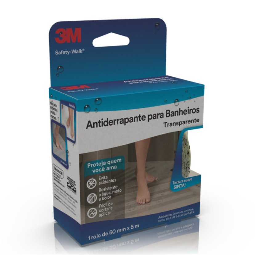 Fita Antiderrapante para Banheiros 3M™ Safety-Walk®, Transparente, 50 mm x 5 m