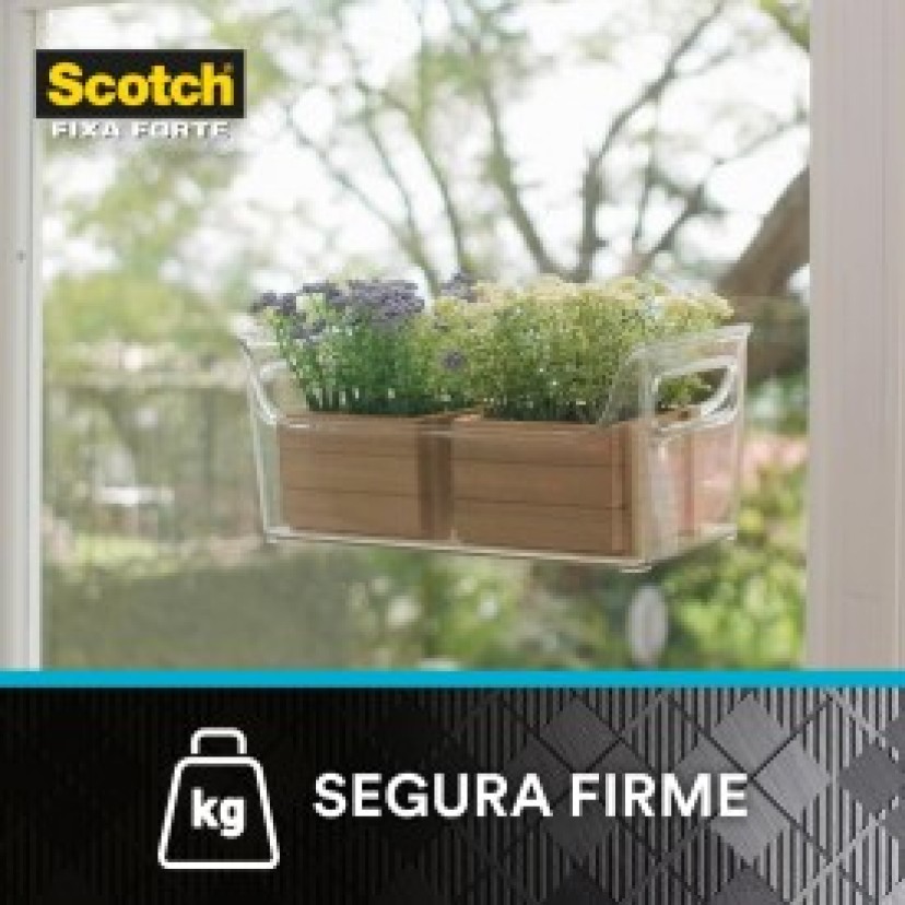 Fita Dupla Face 3M Scotch Fixa Forte, Transparente 19mm x 2m