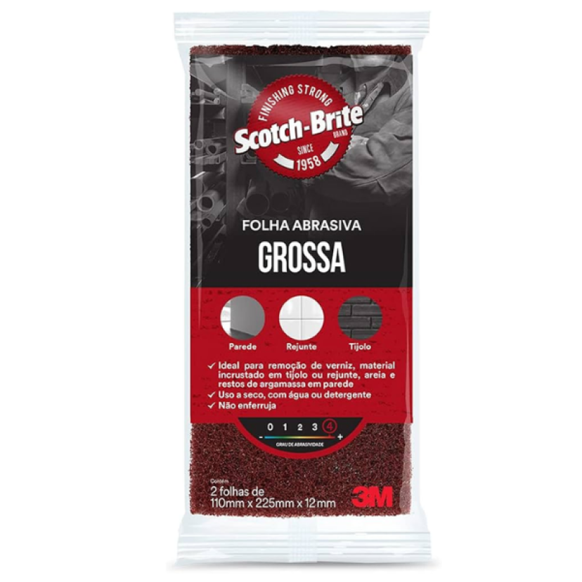 Folha Abrasiva Scotch-Brite Grossa Vermelha HC000633657 3M