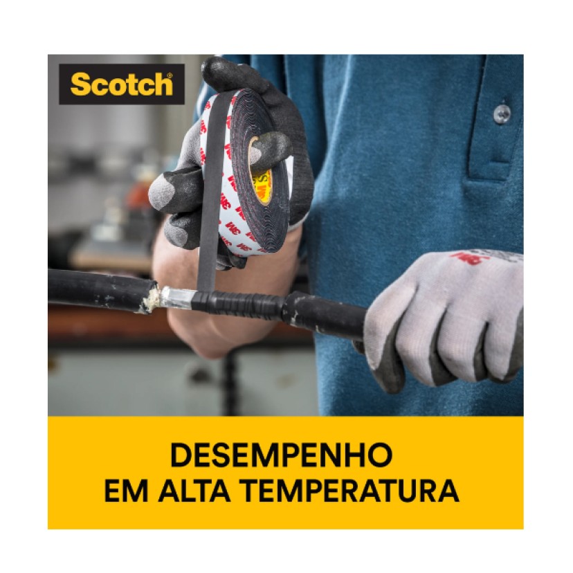 Fita Isolante de Autofusão 3M Scotch Preta 23 - 19mm x 10m