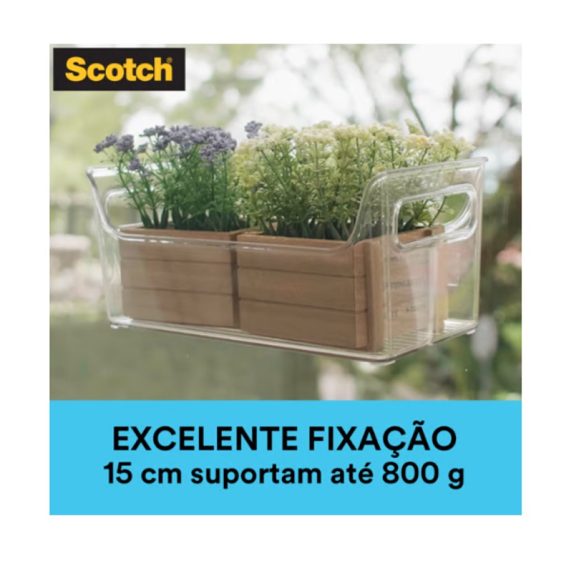 Fita Dupla Face 3M Scotch Fixa Forte, Transparente 19mm x 2m