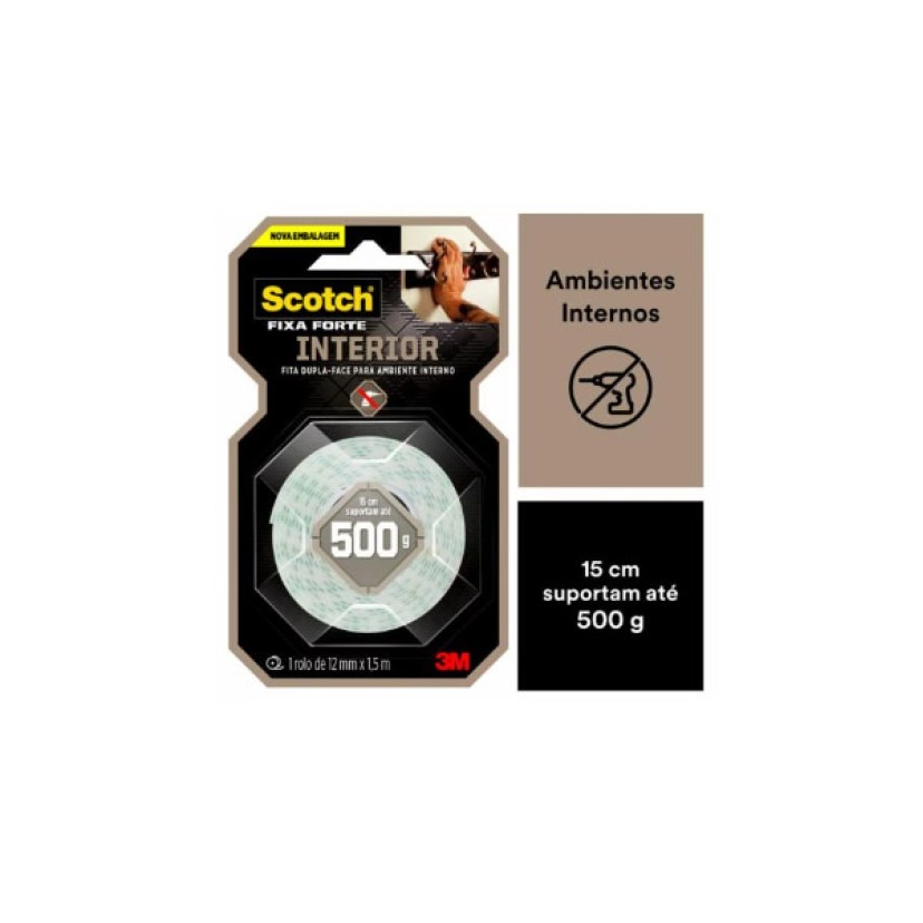 Fita Dupla Face 3M Scotch 12mm x 1,5m