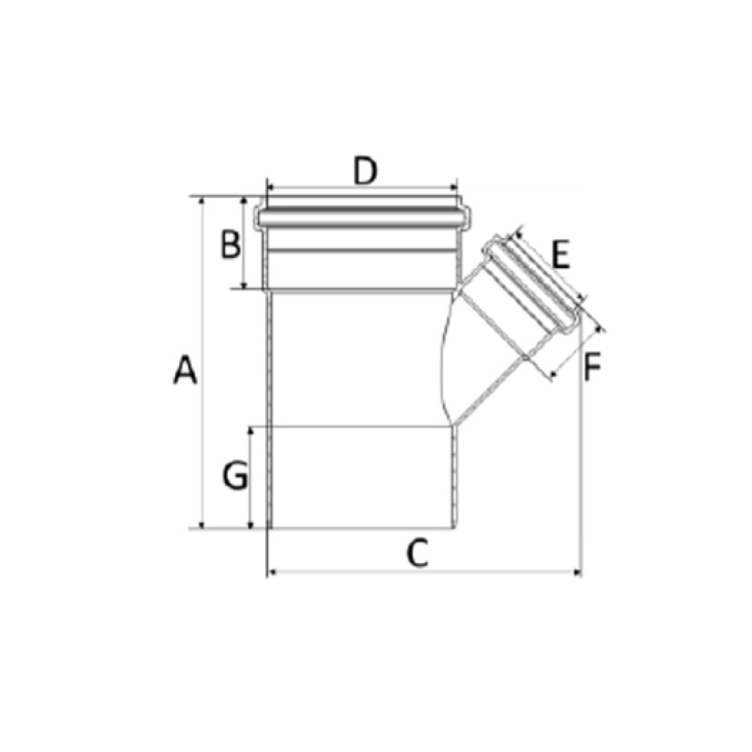 Junção de Redução SN 100x75mm Esgoto Amanco