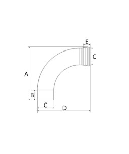 Curva 150mm 90º Longa Esgoto SN Amanco