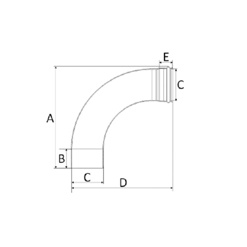 Curva 40mm 90º Longa Esgoto SN Amanco