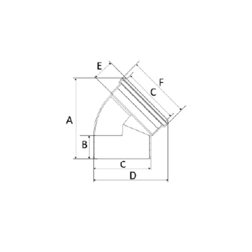 Joelho 100mm 45° Esgoto SR Amanco