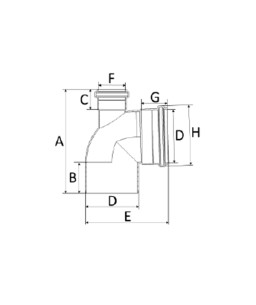 Joelho c/visita 100x75mm SR 90º Esgoto Amanco