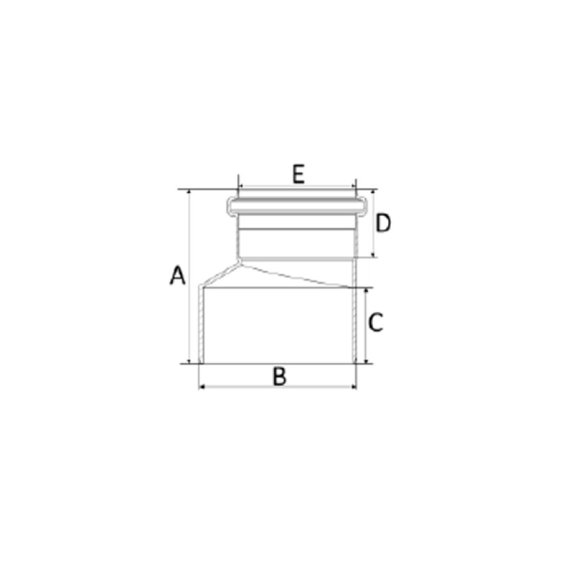 Redução Excêntrica 75x50mm SR Esgoto Amanco