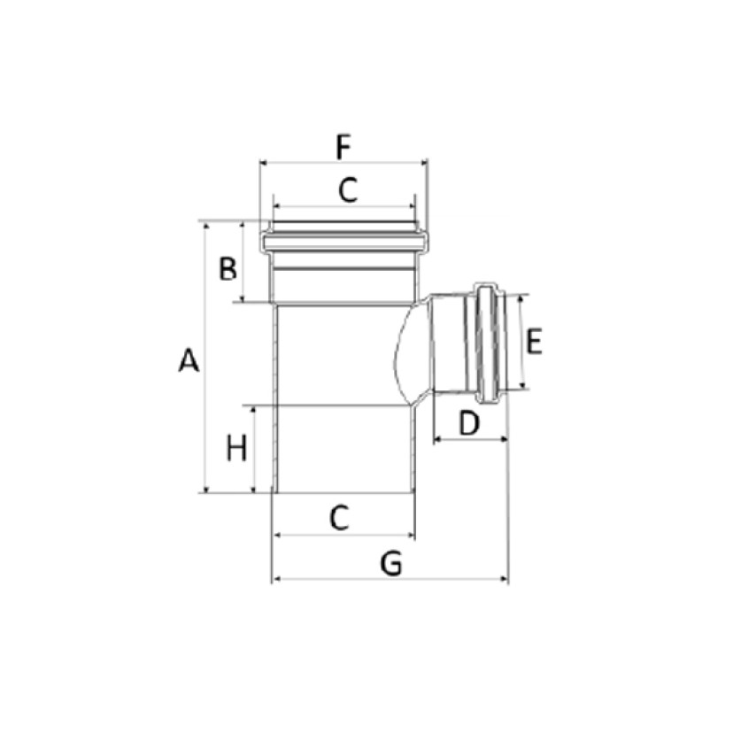 Tê de Redução 75x50mm Esgoto SR Amanco