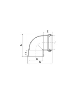 Joelho 40mm 90º anel labial Silentium Amanco