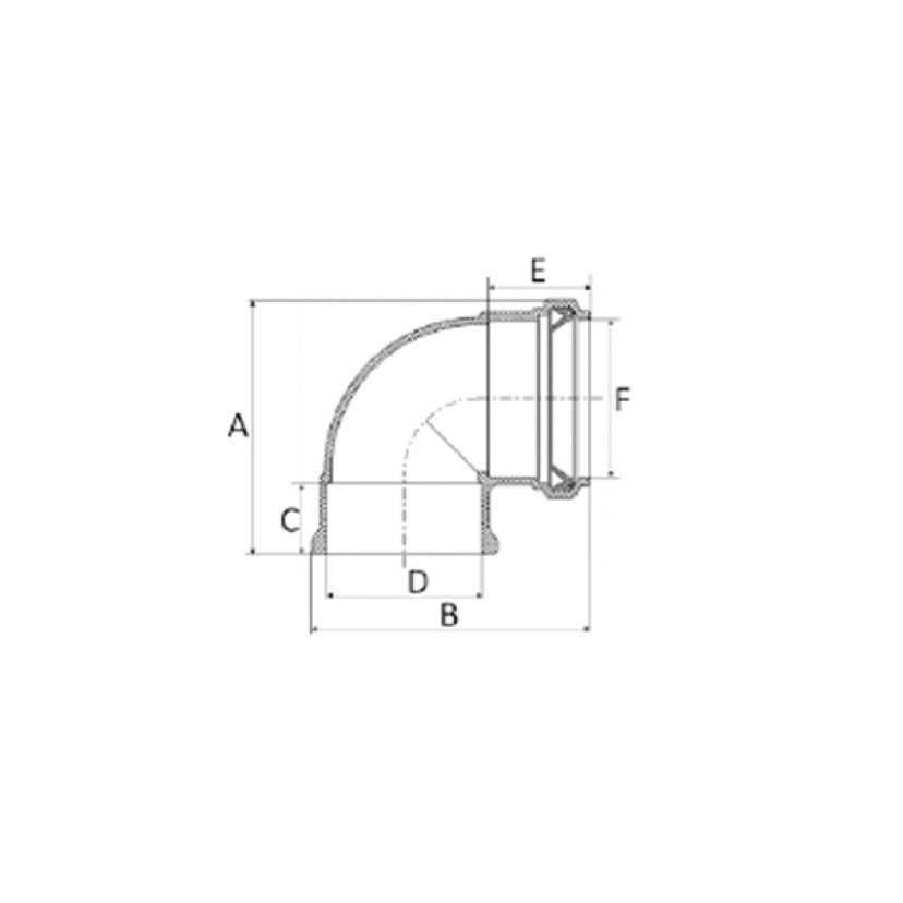 Joelho 40mm 90º anel labial Silentium Amanco