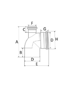 Joelho c/visita 100x75mm 90º Silentium Amanco