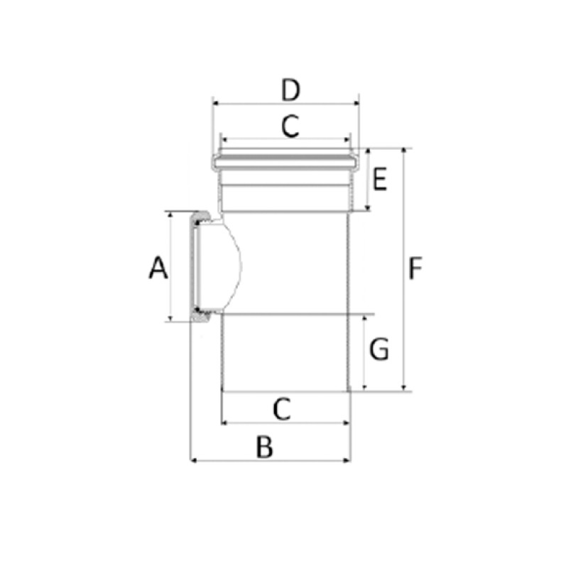 Tê de Inspeção 150x100mm Silentium Amanco