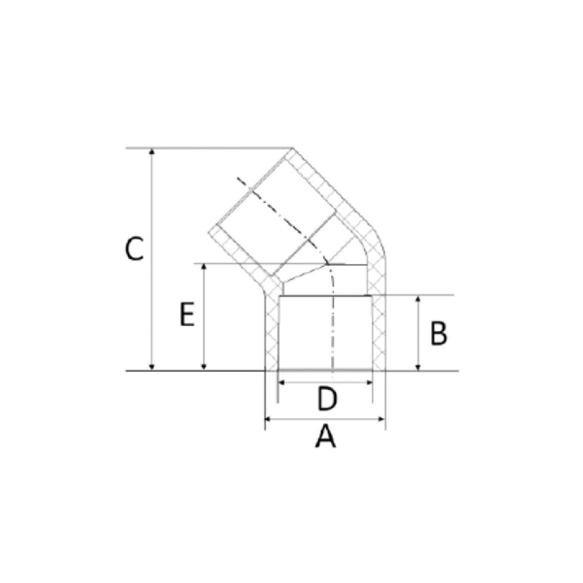 Joelho 22mm 45° CPVC Amanco