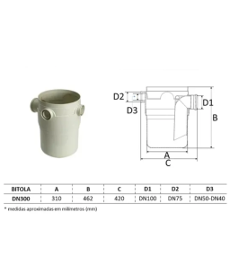 Corpo Da Caixa Gordura Dn 300 Amanco 13152