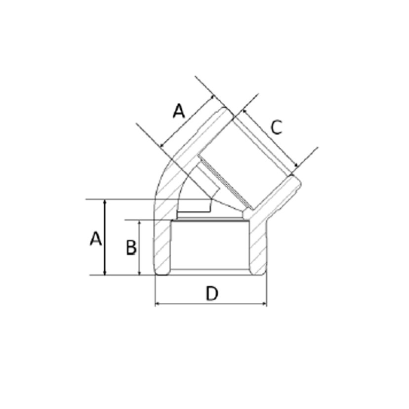 Joelho 32mm 45° PPR Amanco