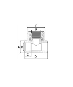 TÊ de Redução com Rosca Central 25mm1/2 PPR Amanco