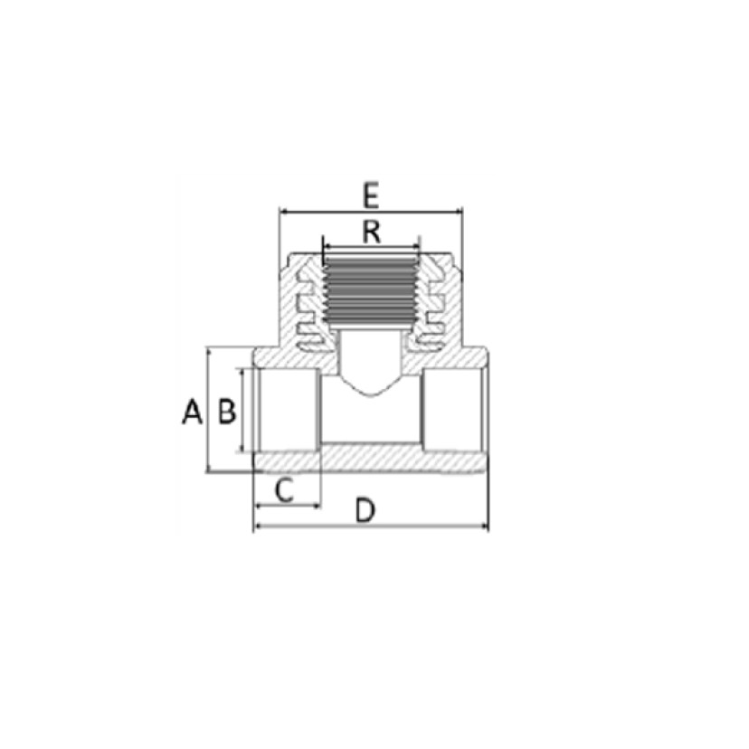 TÊ de Redução com Rosca Central 32mm1/2 PPR Amanco