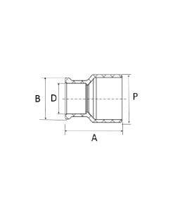 Bucha de Redução Longa 60x40mm Marrom Soldável Amanco