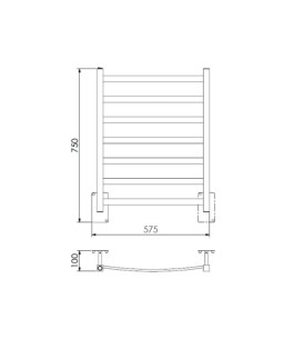 Toalheiro Termico Bivolt Fio Oculto Grande Sapphire Preto Fosco 19.TS04.PF