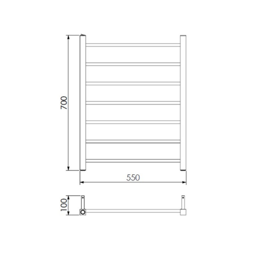 Toalheiro Termico Fio Aparente Grande Ruby Premium Inox Polido 19.TY03.IP