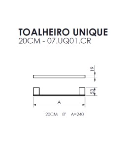 Toalheiro 20cm Unique Crismoe 07.UQ01.CR