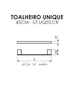 Toalheiro 45cm Unique Crismoe 07.UQ03.CR