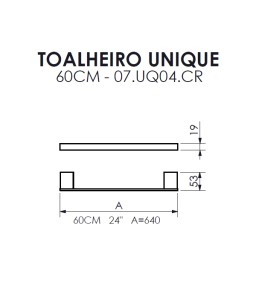 Toalheiro 60cm Unique Crismoe 07.UQ04.CR