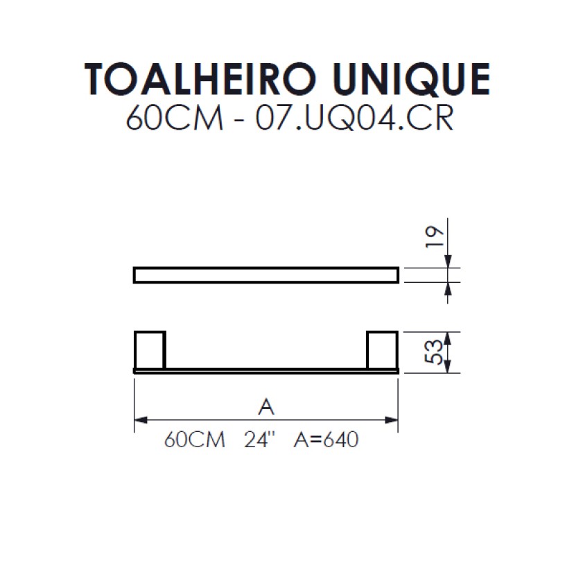 Toalheiro 60cm Unique Crismoe 07.UQ04.CR