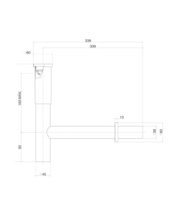 Sifão para Lavatorio Slim 1x1 1/2 Deca Corten Matte 1684.CT.100.112.MT