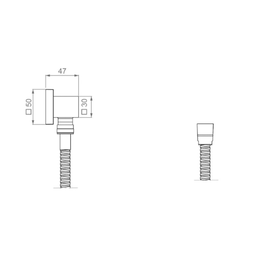 Kit Flexivel Deca Quadrado com Suporte para Ducha Manual Corten Matte 4604.CT.170.MT