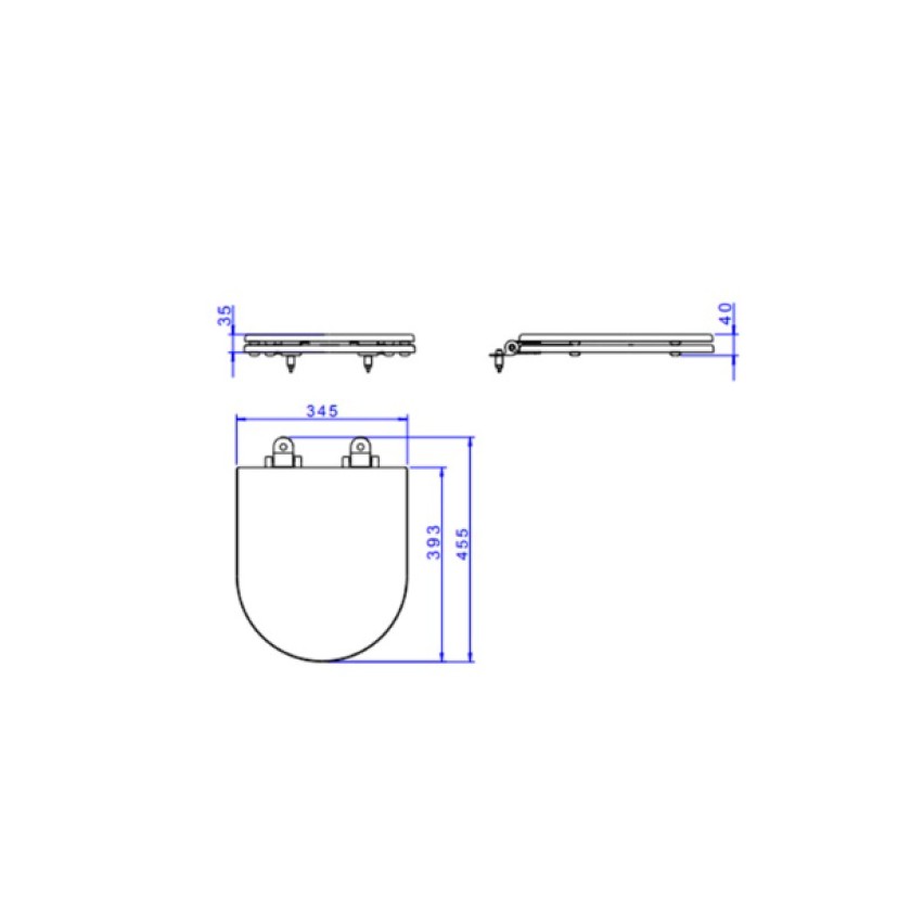 Assento Poliester Slow Close Nuova/Carrara/Link/Level fixação Corten Matte Deca AP.237.CT.MT.17