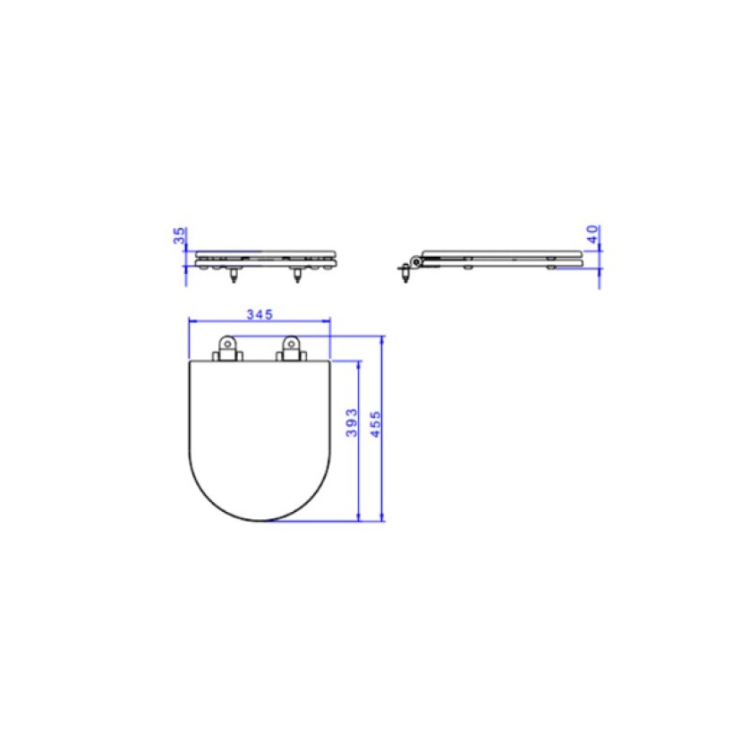 Assento Poliester Slow Close Carrara/Link fixação Marrom Fosco Corten Matte Deca AP.237.CT.MT.22