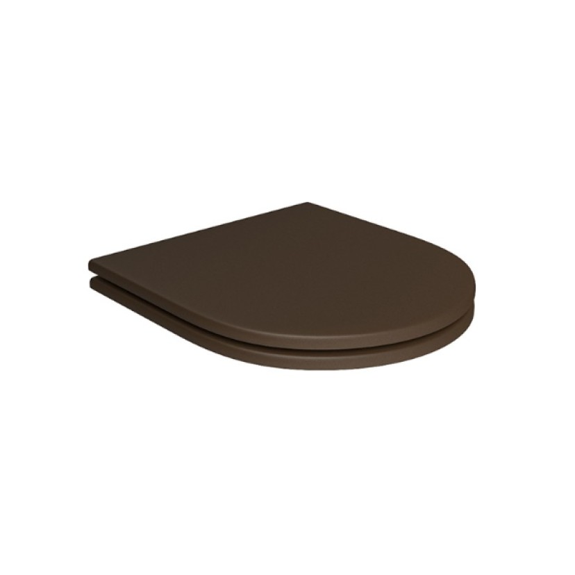 Assento Poliester Slow Close Carrara/Link fixação Marrom Fosco Corten Matte Deca AP.237.CT.MT.22