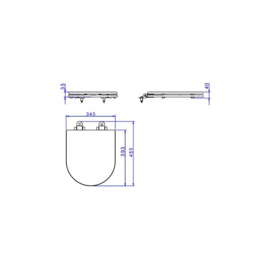 Assento Poliester Slow Close Cinza Fosco Link fixacao Gold Matte Deca AP.237.GL.MT.86