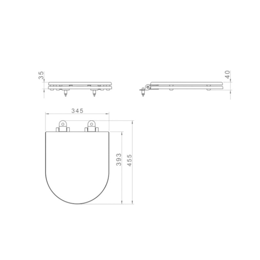 Assento Poliéster Monocromático Deca LK/Carrara Marrom Fosco com Slow Close AP.237.MR.22