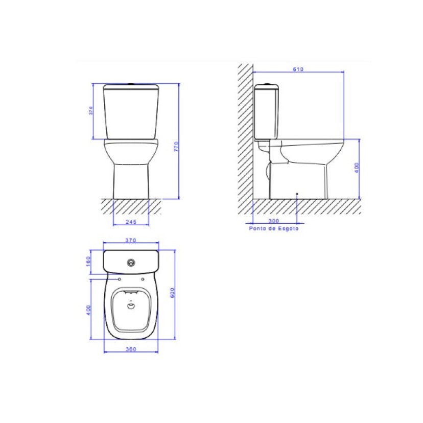 Kit Completo Bacia C/Caixa acoplada Flex Deca KP.380.17