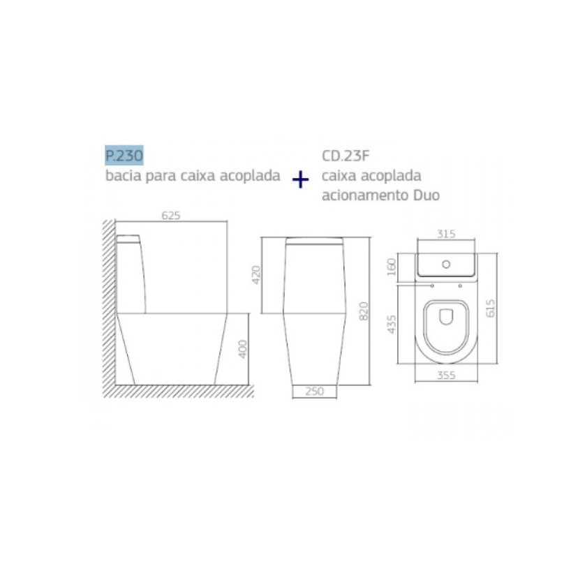 Bacia para caixa acoplada Link Deca P.230.17