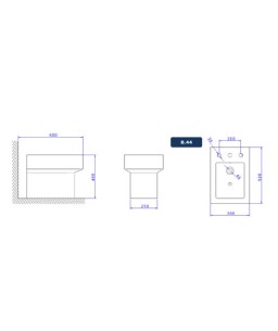 Bide Deca Quadratta 3 furos B.44.17