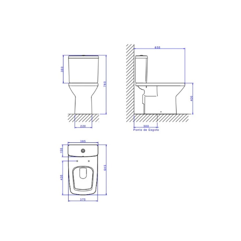 Kit completo Bacia com caixa acoplada Clean Deca KP.460.17