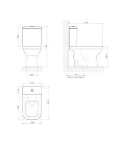 Bacia Para Caixa Acoplada Deca Quadra Ebano P.210.95