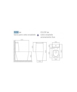 Bacia Deca para Caixa Link Preta fosca P.230.94