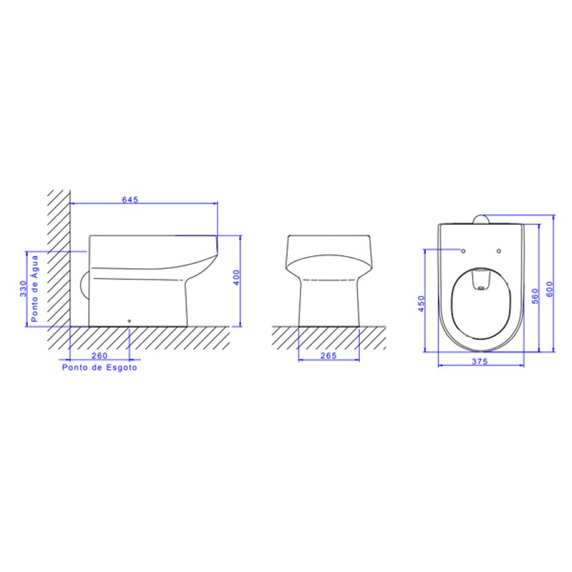 Bacia Deca convencional Carrara marron fosca P.60.22