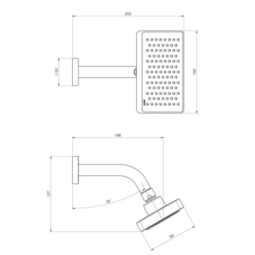 Chuveiro Quadrado Parede Cromado Deca Flex 2082.C.STD