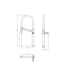 Torneira Mesa Cozinha Bica Alta Colore Inox e Fendi 1189.INX.FD