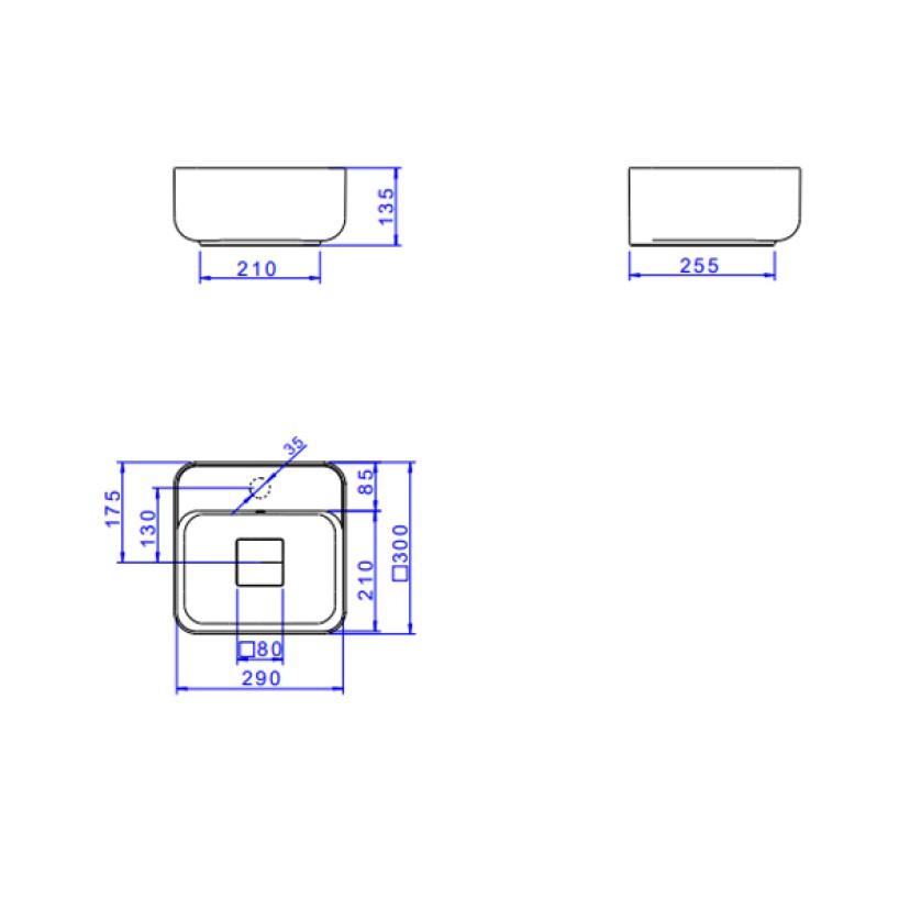 Cuba Quadrada De Apoio Com Mesa 30 Cm Ébano Fosco L.11030.M.94