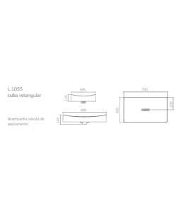Cuba de Apoio retangular L.1055.17